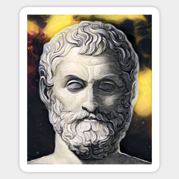 Thales of Miletus Yellow Portrait | Thales of Miletus Artwork 9 Sticker by JustLit